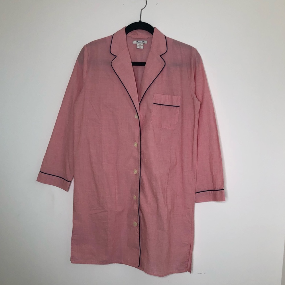 Madewell Pink Pajama Shirt Dress
